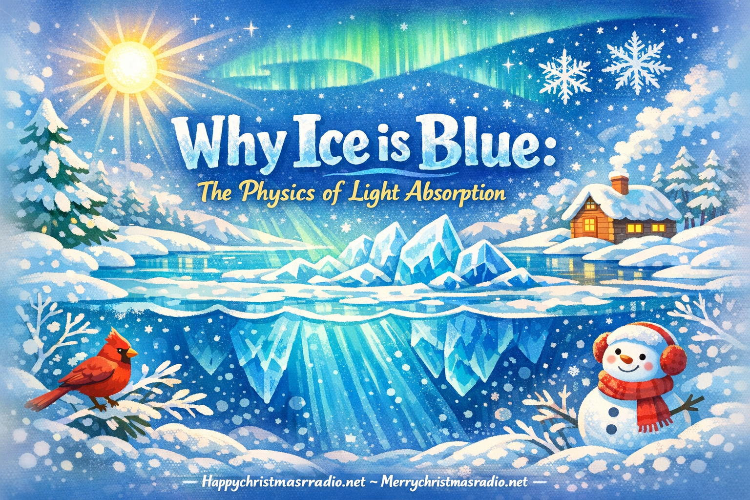 Why Ice is Blue: The Physics of Light Absorption