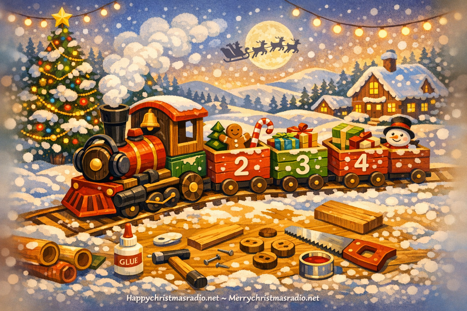 How to Build a Wooden Advent Train for Christmas