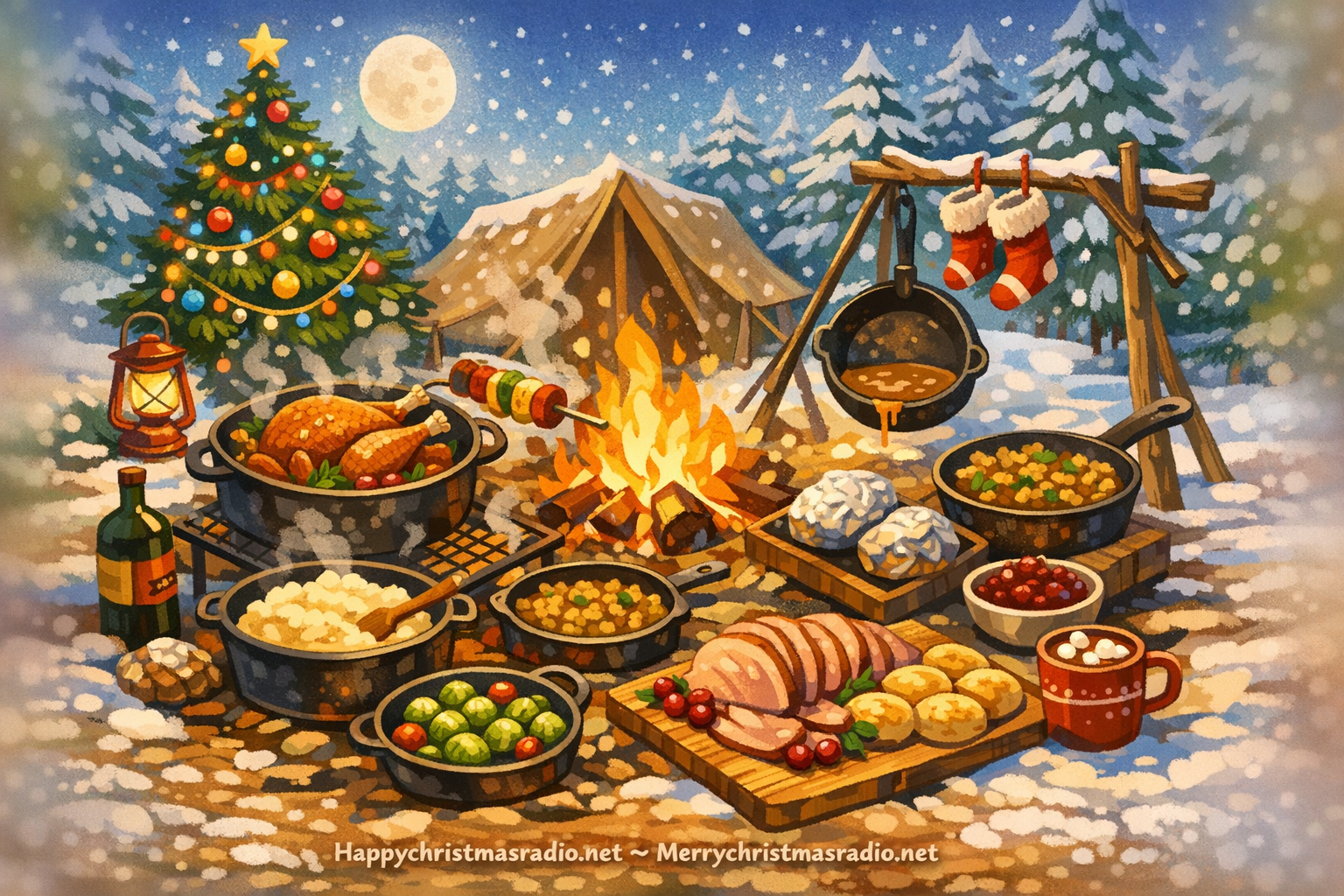 How to Cook a Full Christmas Dinner on a Campfire